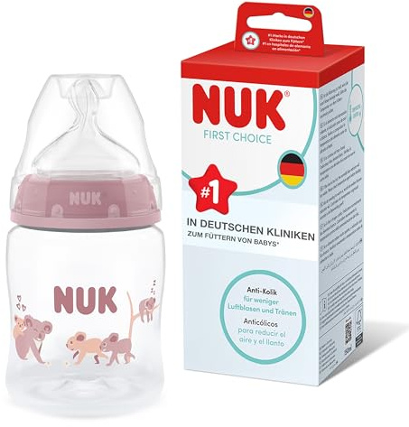 NUK First Choice Biberon | 0+ mesi | 150 ml | Biberon anti-colica | PP | Indicatore di controllo della temperatura | Koala | Confezione da 1