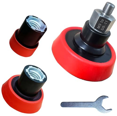 Noyfemr Buffing Polishing Kit for Milwaukee M12 Polisher/Sander,Includes M9 to 5/8-11 Adapter &1“, 2”, 3 Backing Pad, Not Including Sponge and Wool Buffing Pads (5pcs)