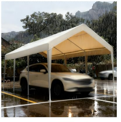 Robustes Carport-Zelt Mit Metallrahmen Für Den Außenbereich, Groß, Wasserabweisend, Geeignet Für Traktoren, LKWs, Wohnmobile Und SUVs(16.4x19.6x6.5 ft)