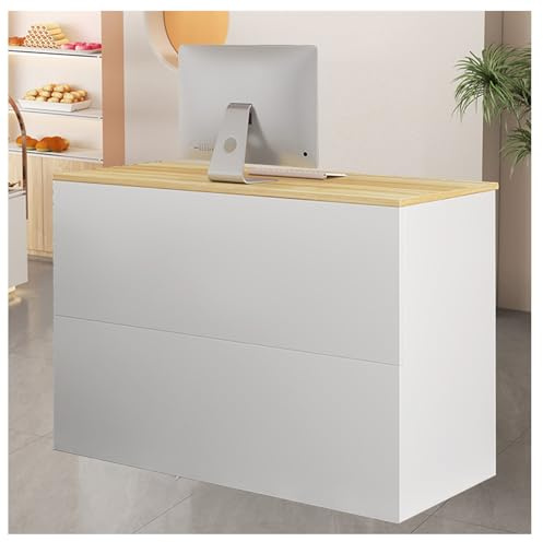 Bancone da 120 cm moderno per la reception elegante tavolo da ufficio con finitura in pelliccia elegante mobili da ricevimento design contemporaneo per spazi professionali