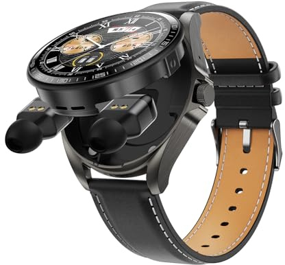 findtime Montre Connectée Homme 1.39'avec Ecouteurs sans Fil Bluetooth TWS intégré Bluetooth sans Fil Casque Intégré Montre Sport Homme Smartwatch Bracelet en Silicon