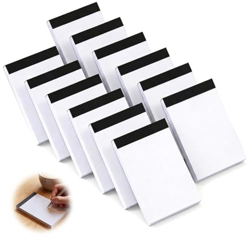 jwtyu 12 blocs de notas A7 en blanco, 50 hojas por bloc de notas, tamaño pequeño | Bloc de notas de recambio para listas de tareas para la familia, escuelas, oficinas y tiendas