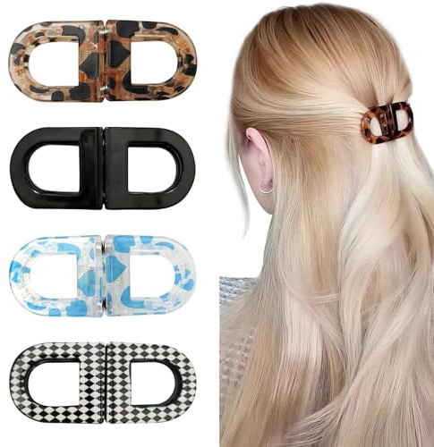 ZXTGBQ 4 StüCk Magnetische Haarspangen, Rutschfeste Magnetische Haarstyling-Clips, FüR Alle Haartypen, Nahtloses 2-In-1-Design, Starker Halt, Haarspangen, Hair Clips, FüR Einfache Alltagsfrisuren