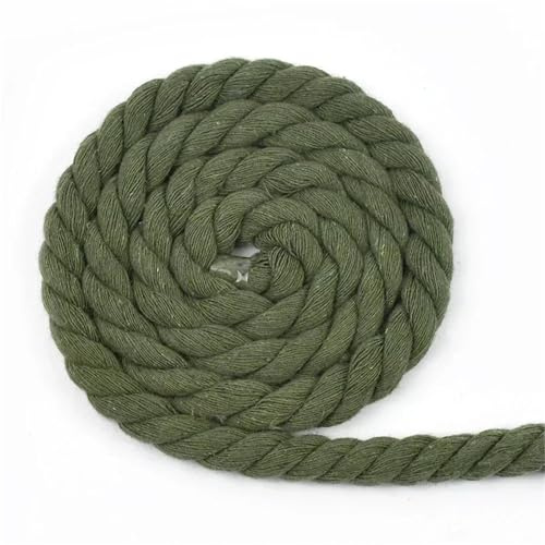 Baumwollkordel, 3-Strand Cotton Braided Twine Army Green 12mm x 2m DIY Bag Sewing Garden