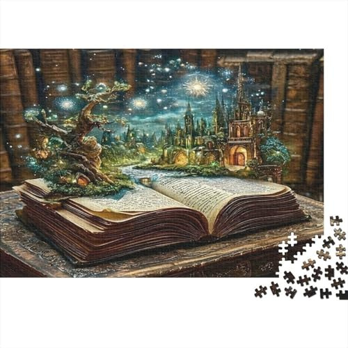 Zauberbuch Fantasieschloss 1000 Teile Puzzle Puzzle für Erwachsene Papier Familienspiel Freizeit Dekoration 38x26cm/1000pcs