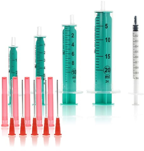 Horn Spritzen-Set für Hobby Heimwerken mit 5 stumpfen Nadeln und 5 Spritzen