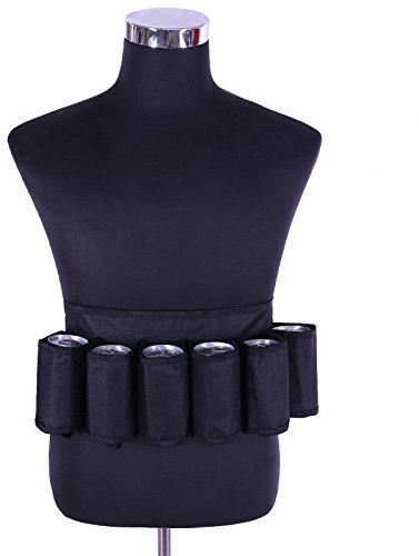 Beer Belt - Cintura porta birra Delaman Can Belt per 6x Beer Beverage can Bottles 4 Color (Colore : Black)