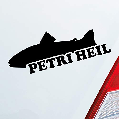 Hellweg Druckerei Petri HEIL Gruß Angler Fischer Angeln Auto Aufkleber Sticker Heckscheibenaufkleber