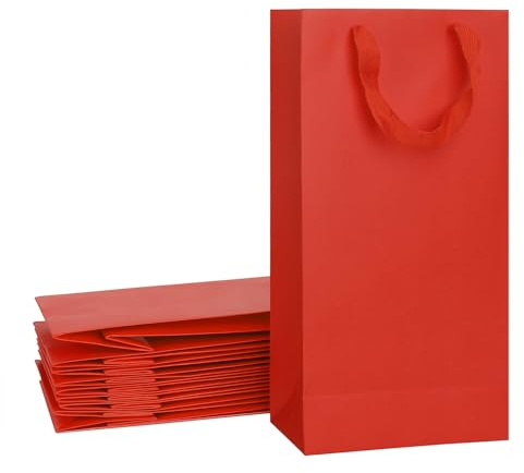 10er Packung Flaschentüten Verdickte Geschenktüten Wein Geschenktasche Natur Wine Gift Bags Geschenk Flaschentüten für Wein Sekt und Champagner für Jubiläum, Geburtstag und Festival