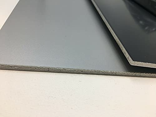 Aluverbundplatte weiß I Größe nach Auswahl 4 mm I für Modellbau Messebau Beschilderung Heimwerker Siebdruck und Digitaldruck I zum Basteln (50x100 cm, silber)
