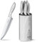 D.Perlla Knife Set, 6 PCS Kitchen Knife Set with Detachable Round Upright Knife Cylinder, Knives Set with Marble Pattern Handles Design, Modern & Stylish, for Easy Cleaning and Drying