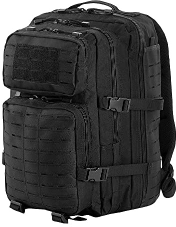 M-Tac Stor laserskuren ryggsäck, 36 l, taktisk militärryggsäck, lätt dagsryggsäck, arméryggsäck, militärryggsäck, svart, 36 L, dagryggsäckar