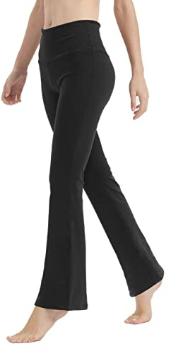 LaiEr Yogahose für Damen, Bauchkontrolle, Workout, Bootleg-Hose, hohe Taille, 4-Wege-Stretch-Hose mit Innentaschen(Black,6X-Large)