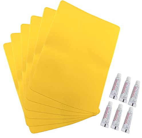 6 Pack PVC Heavy Duty Inflatable Boat Repair Patch Kit with Glue 185mm*125mm Rubber Boat Waterproof Patches Adhesive Repair Accessory Kit for Inflatable Boat Canoe Kayak