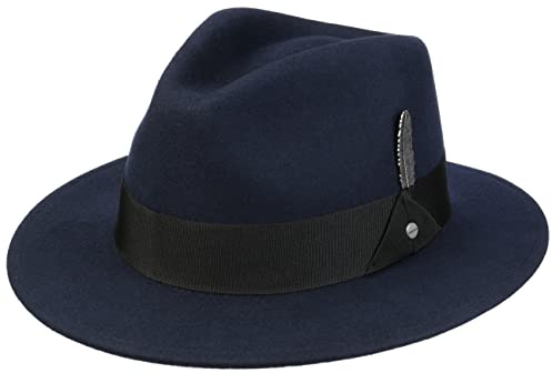 Stetson Vencaster Traveller Wollhut Einfarbiger Wasserabweisender Outdoorhut Unisex Frühling bis Winter dunkelblau L (58-59 cm)