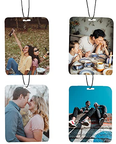 Personalisierter Auto-Lufterfrischer mit Bild, doppelseitiger personalisierter Foto-Auto-Duft-Lufterfrischer, Duft-Lufterfrischer-Anhänger für Auto-Rückspiegel, Geschenke zum Geburtstag, Valentinstag