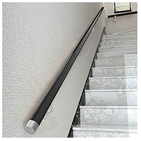 CENAP Wandhandlauf 1 m/2 m/2,5 m/3 m/3,5 m/4 m, rutschfestes Treppengeländer mit Edelstahlhalterung, moderner Handlauf für Treppen, Innen- und Außendekoration (Größe: 400 cm)