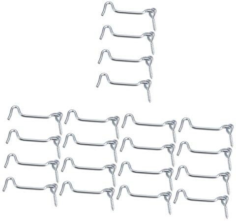DOITOOL 20sets Gancio e Chiusura Acciaio Carbonio Per Porte e Finestre Viti Di Montaggio Sicurezza Per Cabine e Porte Scorrevoli Design Elegante e Resistente
