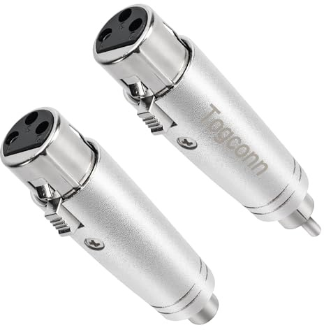 Togconn Lot de 2 adaptateurs RCA vers XLR mâle vers XLR femelle et adaptateur RCA femelle vers XLR femelle, connecteur RCA vers XLR femelle