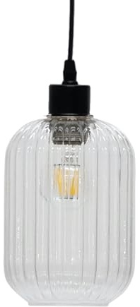 Batley - Clear Ribbed Glass Easy Fit Pendant Shade