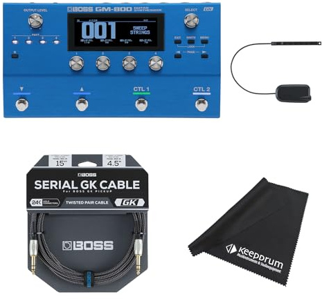 Boss GM-800 Effektgerät Synthesizer-Pedal + GK-5 Gitarren-Tonabnehmer + BGK-15 Kabel + keepdrum Mikrofasertuch