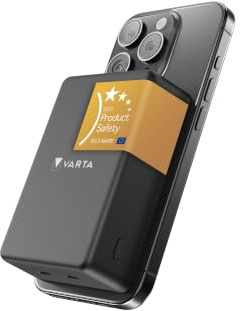 VARTA Power Bank 10000 mAh, Mag Pro, magnetisch, kabellos, Dunkelgrau | Power on Demand, Wireless Charging für MagSafe und Qi, Ladegerät mit USB Typ C, kompatibel mit iPhones und Android