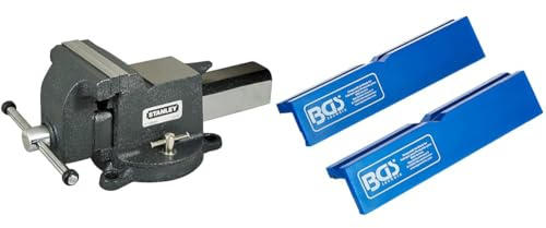 Stanley 183067 MaxSteel Étau 125 Mm Construction Durable En Fonte - Vis Roulée & BGS 3046 - Mors de protection pour étau - matière plastique - largeur 125 mm - 2 pièces