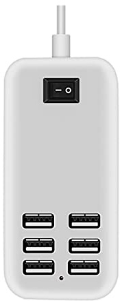 Caricatore USB multiplo, Caricabatterie for telefono HUB USB, 6 porte USB 20W 3A Presa a muro da tavolo Presa di prolunga for ricarica Adattatore di alimentazione for telefono Tablet Smartphone, Uso d