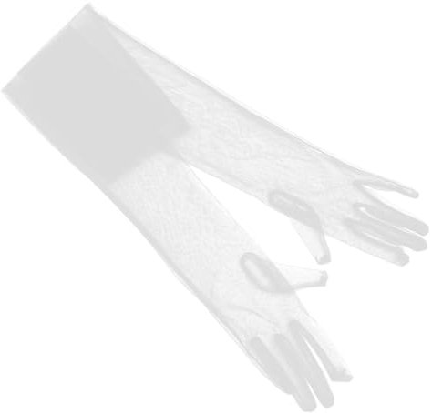 ANDRESLAD 1paar Hochwertige Lange Tüllhandschuhe Für Hochzeit Elegante Transparente Brauthandschuhe Für Damen Accessoires Für Feiern Und Besondere Anlässe