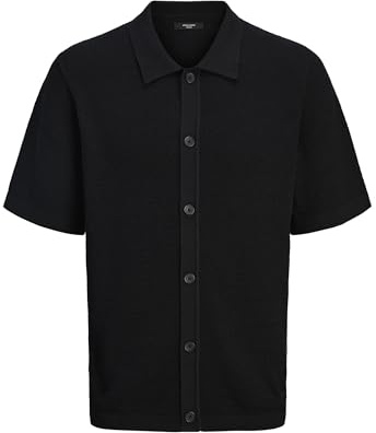 JACK & JONES Jprblajones Polo en Tricot pour Homme, Noir, L