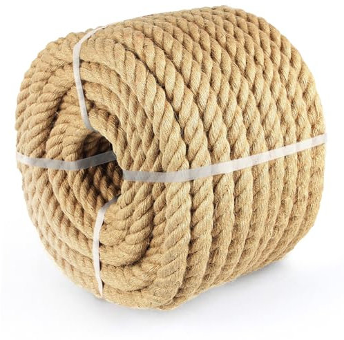 Vanhench Climbing Rope, Jute Rope 1IN X100Feet, Heavy Duty & Thick Sisal Hemp Nautical Rope for Tug of War/Swing/Team Building Games for Carnival Party/Bundling/Crafts