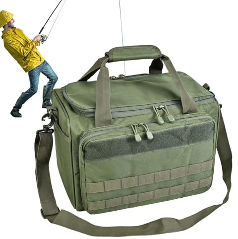 Erconsso Angelgerät-Tasche, Tackle-Box-Tasche,Oxford Cloth Tackle Umhängetasche | Wasserfeste Angelködertaschen, tragbare Tackle-Umhängetasche mit Schultergurt für Salzwasser oder Süßwasser