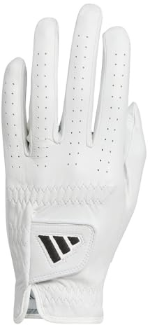 adidas Men's Men PRO Leather Glove Single Left, White, M