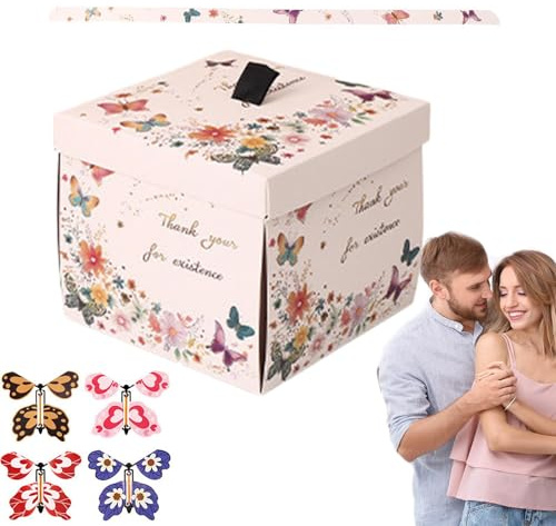Explodierende Geburtstagsbox | Schmetterlingspartys Geschenkbox Kreative Valentine Geschenkbox - Explosive Geschenkbox Papierüberraschung Geburtstag Box für Valentinstag Geburtstag