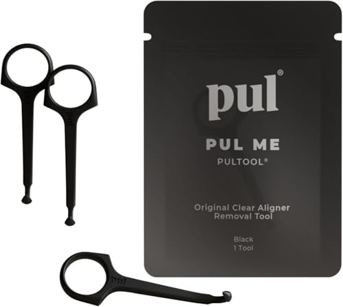 PUL PUL-justeringsborttagningsverktyg - svart | Säker och hygienisk krok för Invisalign och hållare | BPA-fri mjuk design för daglig användning | 3-pack