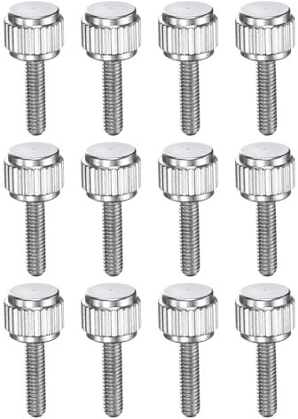 QUARKZMAN 12 viti per pollice zigrinate, M2,5 x 10 mm, in acciaio inox, rotonde a testa piatta per calibro scorrevole, accessori per strumenti, colore argento