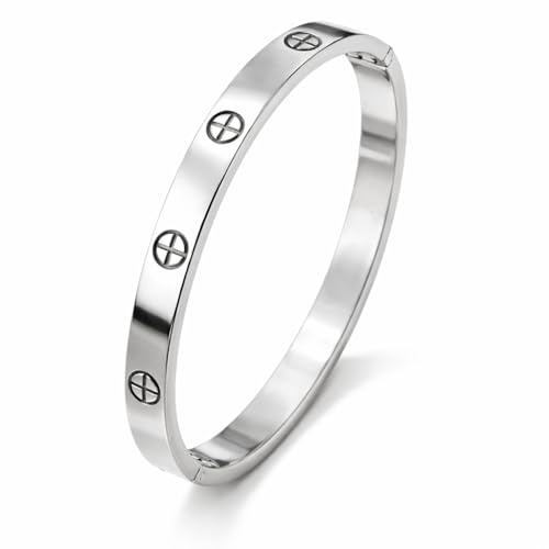 Edler Armreif Damen in Gold & Silber – wasserfest | Perfektes Geschenk zu Muttertag, Ostern, Geburtstag & Jahrestag | Armband für Mutter & Tochter | Hochwertiges Edelstahl | Größe 17 cm