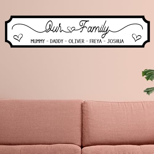 Personalised Our Family Street Sign Plaque - Custom Own Names Family Wooden or Acrylic Wall Art Decoration Keepsake Home Décor