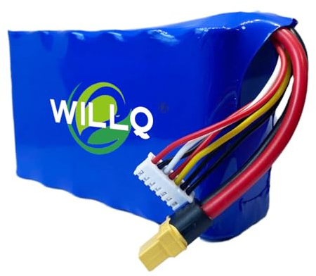WILLQ 22,2V 8000mAh Ersatz-Lithiumbatterie 6S2P Hochleistungs-Drohnenmodellbatterie mit XT60-Stecker für FPV-Drohnen, Quadcopter, Hubschrauber, Flugzeug, RC-Boot, Autorennmodelle