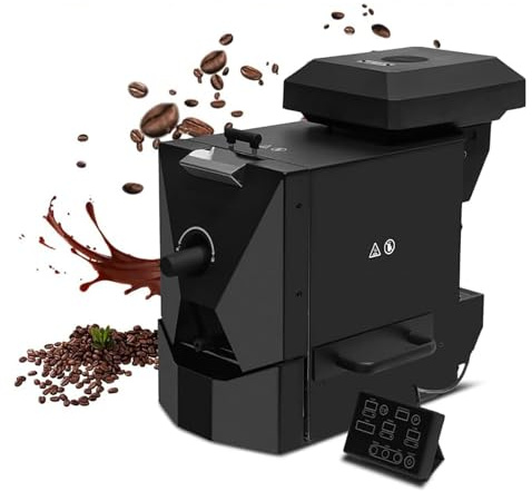 Automatic Coffee Bean Roaster 1000W, 500g Electric Roasting Machine with Smoke Filter, 3 Baking Curves, Commercial Roaster, Compact Design 49.2x26.4x40.2cm