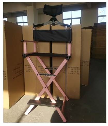 OPIGJUFD Vikbar regissörsstol fritidsstol regissörsstol vikbar litet paket aluminiumlegering fällstol utomhus sminkstol (rosa)