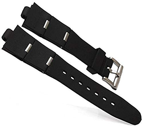 GOZAR Silikonarmband, Schwarze Farbe für watch-Silber-22Mm Uhren
