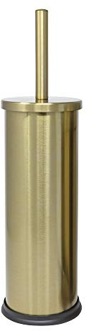 Deblanch | Escobilla baño-WC-Inodoro | Acero Inoxidable | Oro Viejo Cepillado | Cepillo Negro Desmontable | 10.5cm ∅ x 28 cm Alto
