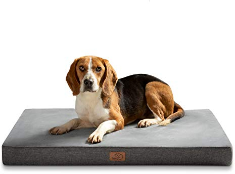 BEDSURE orthopädisches Hundekissen große Hunde - 89x56x8cm waschbares Hundebett mit 2 in 1 Memoryschaum, kuscheliges Hundematte Hundematratze, dunkelgrau
