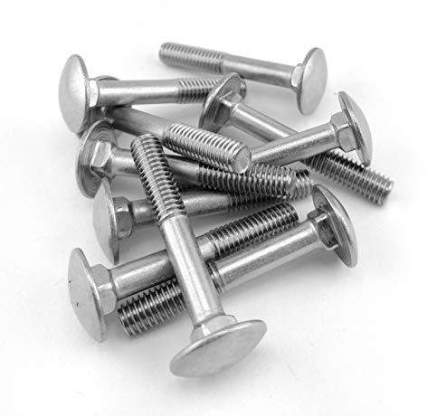 10 Stück Flachrundschrauben mit Vierkantansatz Edelstahl A2 DIN 603 (M8x60)