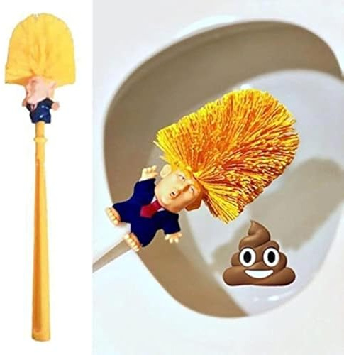 Uadme Trump toalettborste, toalettborste rolig, gör din toalett fantastisk rolig present politisk humor nyhet borste skämt skämt satir (storlek 2 utan hållare)