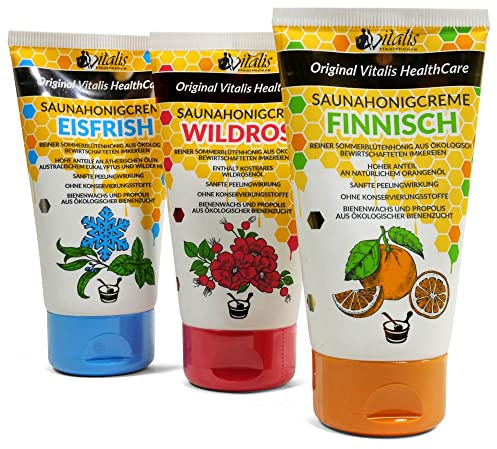 3x Vitalis Saunahonigcreme Wildrose Eisfrish Finnisch je 120ml