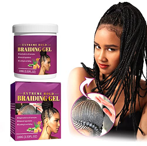 Gel de Peinado para el Cabello, Cera Para el Cabello Fijación Fuerte, Cera para Modelar el Cabello, Reduce la Rotura, Efecto Anti-Frizz, para Cabello Trenzado, Rizado, Torcido y Liso