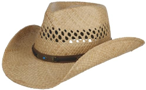STETSON Rifterson Cowboyhatt Westernstil raffia Herr Var Sommar
