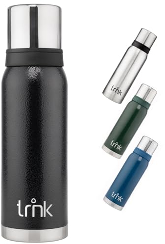 trnk Outdoor Thermosflasche arktis 2 - Edelstahl Thermoskanne 1200ml - BPA-frei - Thermos hält 32 Stunden heiß - Deckel mit 2 Trinkbechern - Spülmaschinenfest